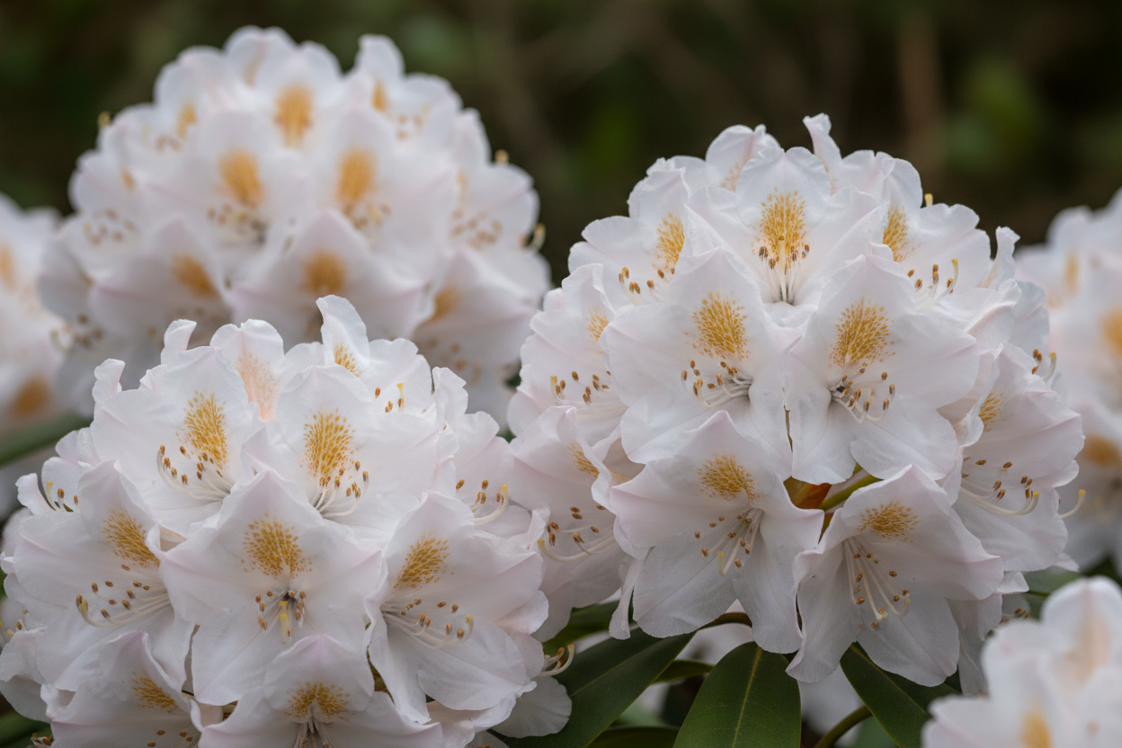 Rhododendron 'Gomer Waterer' - Blütendetail